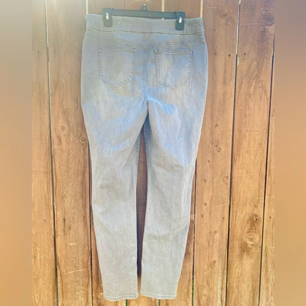 Chico's Jegging Slim Fit Stretch Gray Denim Cotton Blend Jeans Women 10 - Picture 3 of 5